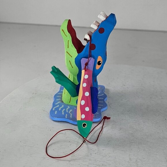 Handcrafted Wooden Fish & Alligator Ornament Christmas Decor - Picture 5 of 9